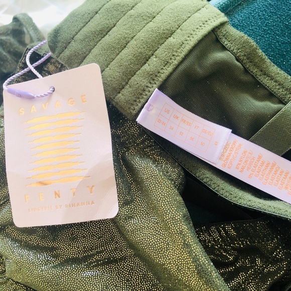 Plus Size 22 24 Savage Fenty by Rihanna Green Bra Panty Set - Picture 8 of 8